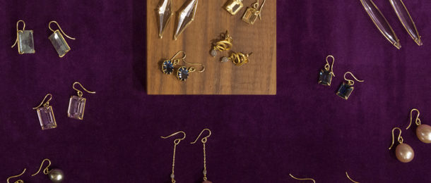 Flat lay of an assortment of jewelry available at Egan Rittenhouse